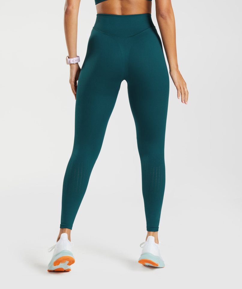 Women's Gymshark Sweat Seamless Sculpt Leggings Turquoise | NZ 1IWKTB